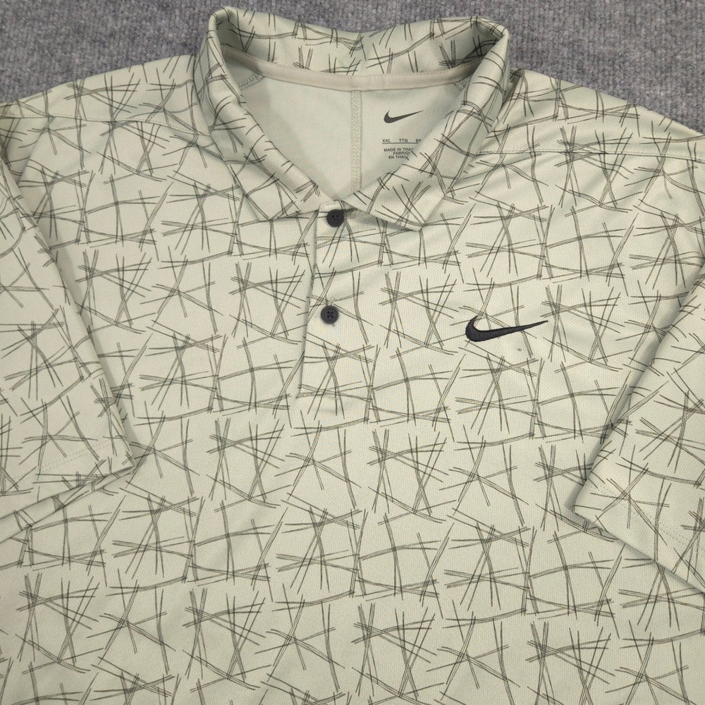 Nike Victory+ Golf Polo Shirt Mens XXL Light Sage Pine Needle AOP Performance
